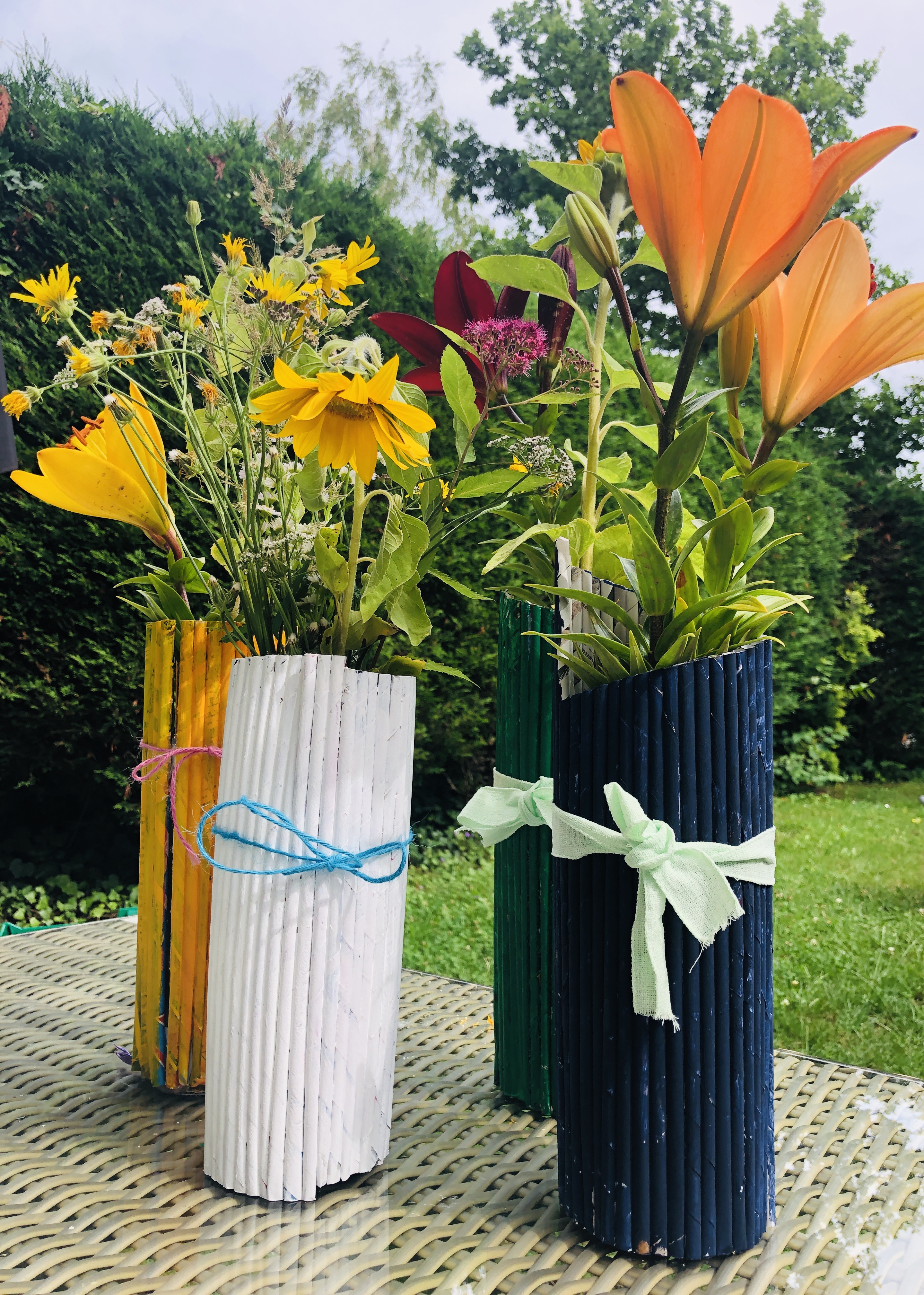 vases with flowers