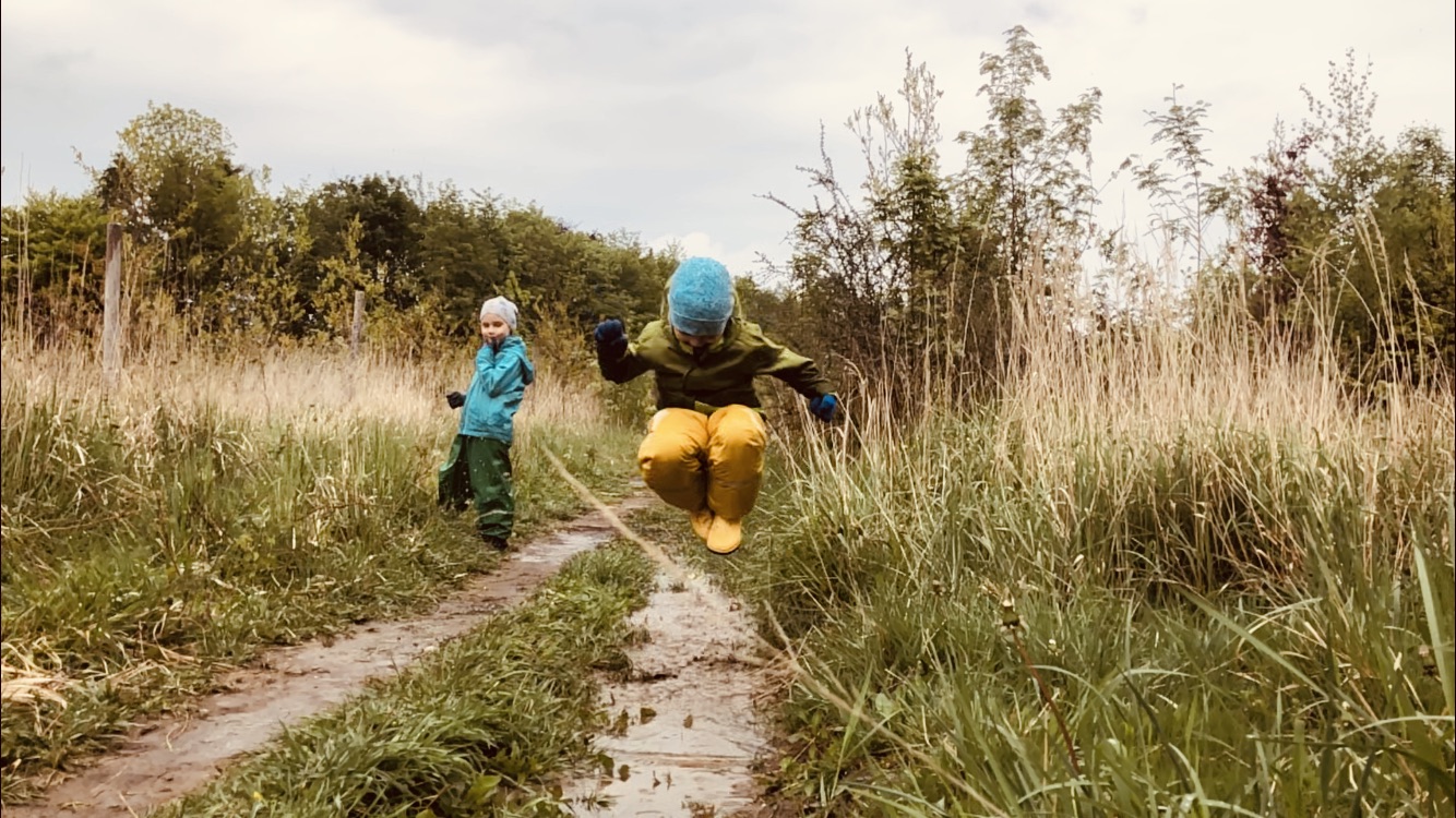 jumping in a puddle