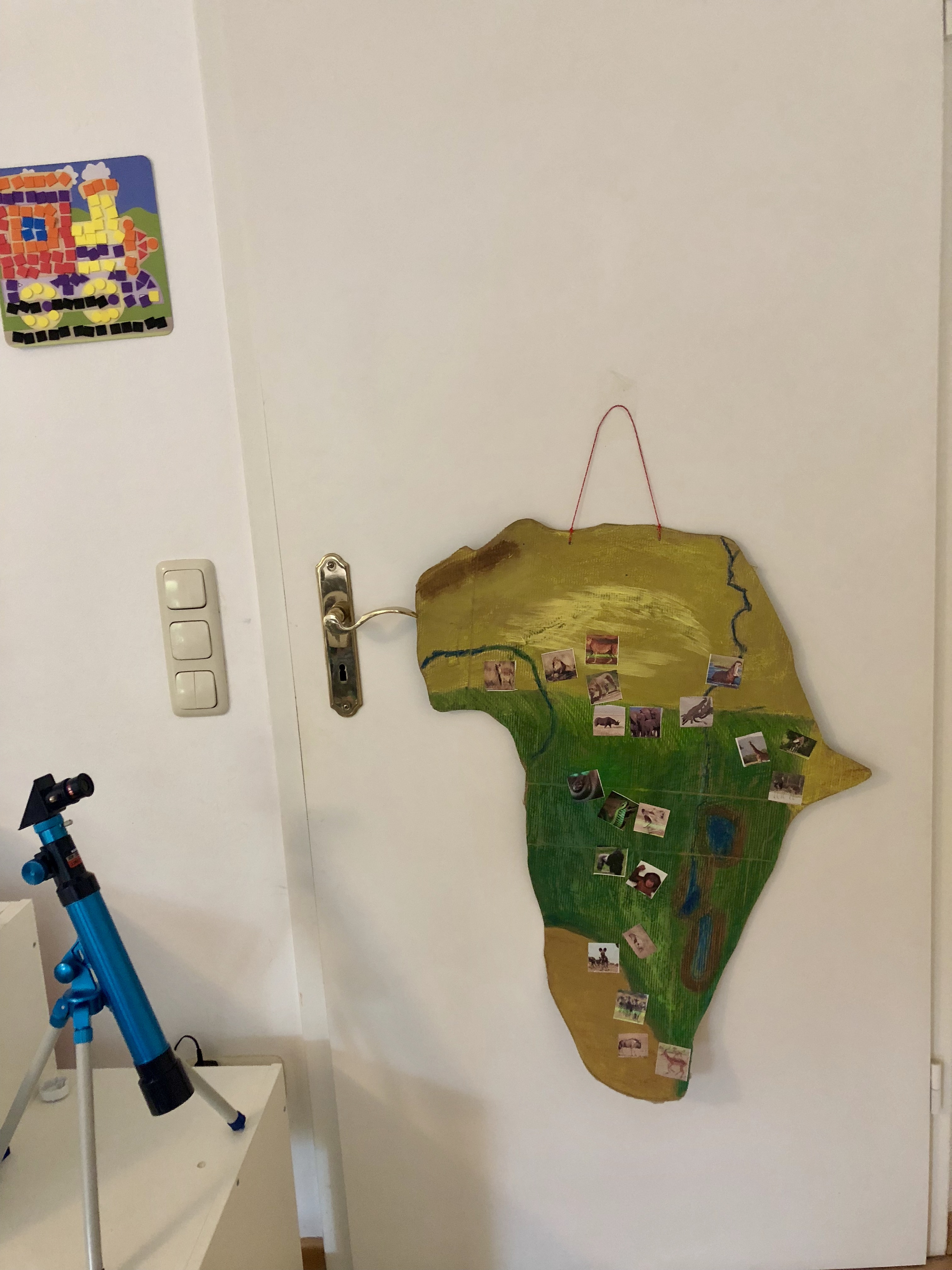 poster of africa hanging on a door