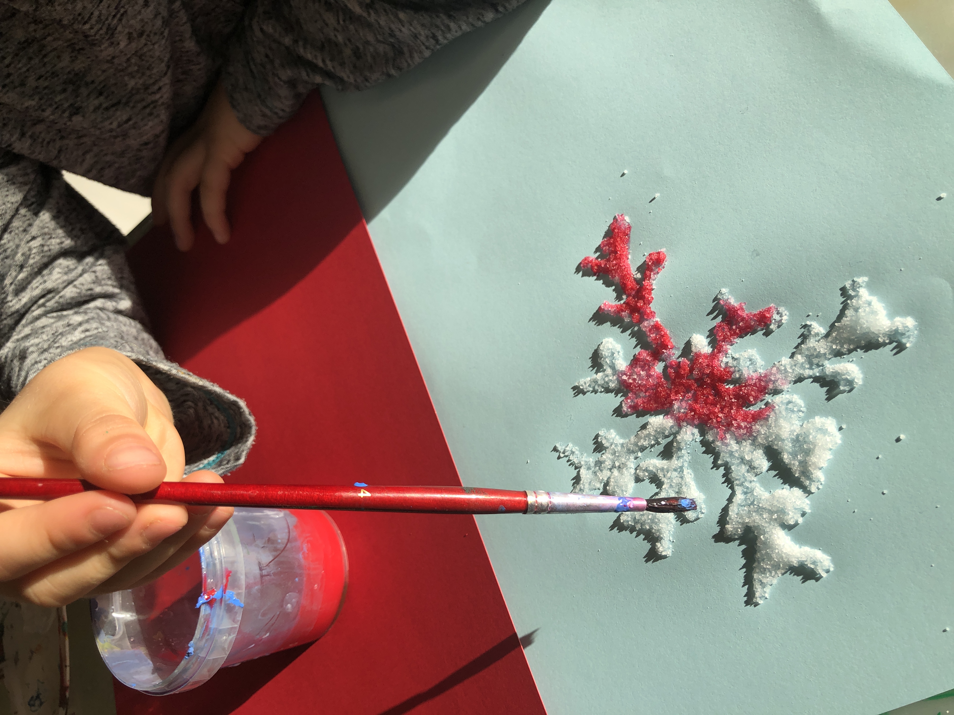 painting a salt snowflake