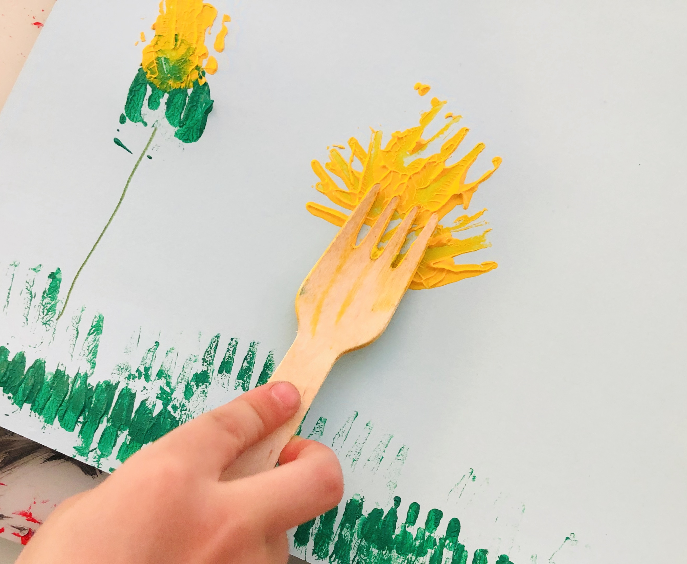 kid drawing stage 3 of dandelion´s life cycle